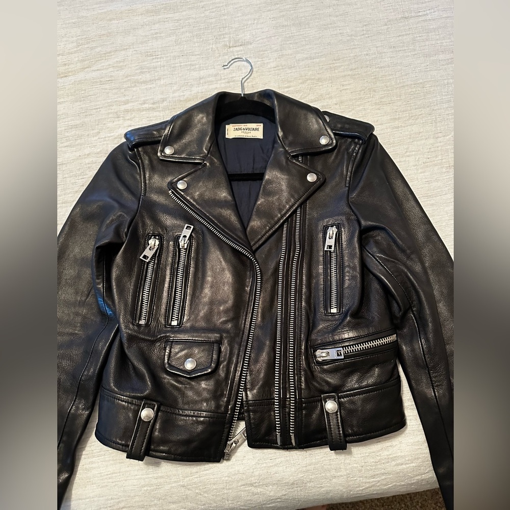 Women’s Zadig et Voltaire leather biker jacket from runway size XS - Picture 6 of 10